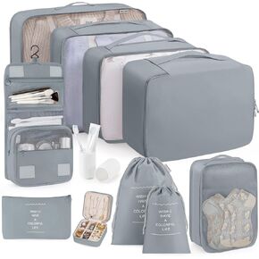 Packing Cubes 11 Set, Suitcase Organizers, Luggage Organizer Bags for Travel, Packing Cubes for Travel, with Toiletry Bag, Travel Essentials,Pink