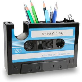 YXQ Fun Tape Dispenser Novelty Unique Pen Dispenser Cool Retro Desk Accessories，Blue