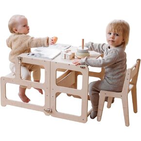 Kitchen Tower, Toddler Tower, Montessori Kitchen Tower, Kitchen Stool, Montessori Furniture, Activity Tower (Black, With Pillow)