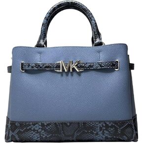 MICHAEL KORS Large Belted Satchel with Crossbody Strap (denim) in Kuwait