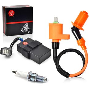 CDI Box and Ignition Coil Spark Plug Kit compatible with Honda FourTrax 300 TRX 300 TRX 300FW 2x4 4x4 1998 1999 2000 30400-HM5-506 30410-HM5-A11