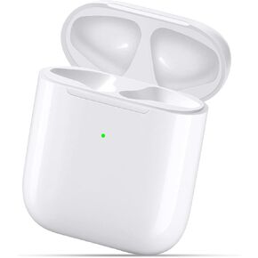 حافظة شحن لاسلكية بديلة من Upqiany متوافقة مع AirPods 3، معتمدة من Qi لحافظة شاحن AirPods الجيل الثالث، زر مزامنة بلوتوث، بطارية مدمجة 600 مللي أمبير، أبيض
