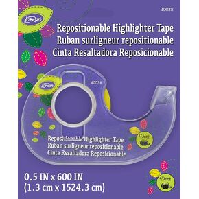 Dritz Loran 40038 Repositionable Highlighter Tape, 1/2 x 600-Inch, Neon Yellow
