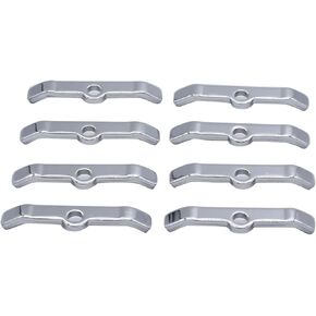 8 pcs/set SHLPDFM Chrome Silver 3" Valve Cover Spreader Bars Hold Down Tabs Fits for Chevy SBC 283 305 327 350 383 400