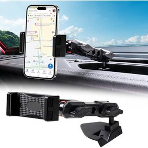 BESTAOO Dash Mount Cell Phone Holder Compatible with 2018-2023 Jeep Wrangler JL 2/4 Door 4XE Gladiator JT Dash Phone Holder Interior Accessories, 360° Adjustable Cell Phone Mount (Clip)