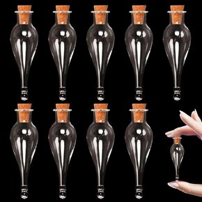 10 قطع من الزجاجات الصغيرة على شكل دمعة مع سدادات من الفلين، زجاجة صغيرة متمنية، زجاجات جرعة، برطمانات صغيرة للحرف الفنية، مشاريع DIY لتزيين حفلات الزفاف in Kuwait