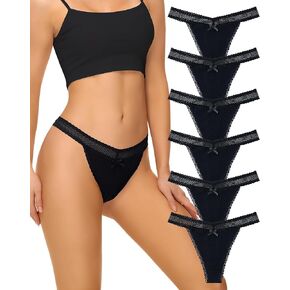 LEVAO Seamless Thongs for Women G-Strings Lace Thongs No Show Thong Underwear Lace Panties Women Underwear Cotton Thongs