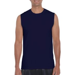 Gildan Adult 6.1 oz 100% Cotton Tank Top in Navy - XX-Large