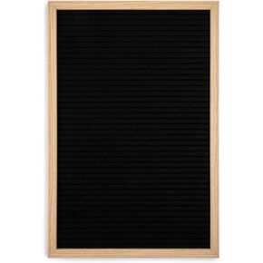 Core Home Felt Letter Board with Vintage Frame and Stand - Includes 128 Letters, Numbers, and Symbols - 12" x 18" - White