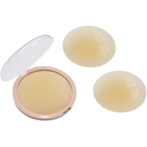 JUST BEHAVIOR Nipple Cover Sticky Adhesive Silicone Nipple Pasties Invisible Reusable Breast Petals for Women with Travel Box
