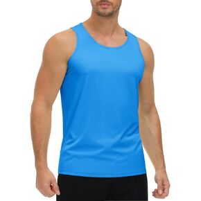 KEFITEVD Men's UPF 50+ Tank Top Sleeveless Workout Swim Shirts Quick Dry Muscle Shirt for Bodybuilding Gym Beach