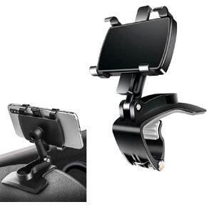 1 PC Car Dashboard Mobile Phone Holder, Multi-Functional Silicone Snap-On Four-Petal Rearview Mirror Navigation Support Bracket, Auxiliary Travel Accessory, for Most Car Models (Black)