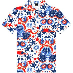 AOBUTE Kids Fourth of July Polo Shirt American Flag Golf Tee Shirts Short Sleeve Patriotic Outfits 3-14 Years