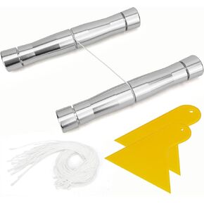 Car Emblem Tail Logo Label Removal Tool for Vehicle Vinyl Film Wrapping with 2pcs Plastic Scraper and 20 Pcs Removing Threads Replacement
