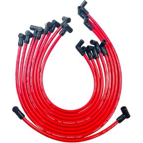 10mm High Performance Spark Plug Wire Set Compatible with Chevy SBC BBC 305 350 454 Electronic V8 Engine with HEI Distributor