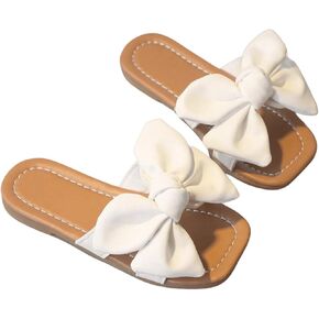 GORGLITTER Girl's Bow Sandals Open Toe Summer Dress Flat Sandals