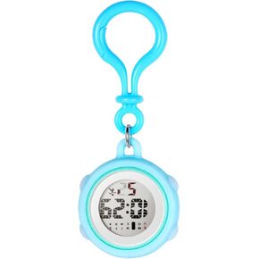 JewelryWe Digital Clip On Watch: Silicone Cover Carabiner Watches Backpack Buckle Belt Fob Watch for Rock Climbing Doctors Nurses Chefs Students