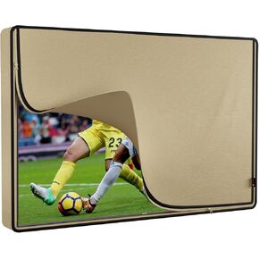 iBirdie Outdoor Waterproof and Weatherproof TV Cover with Zipper for 28 to 32 inch Outside Flat Screen TV, Beige 600D Thick Fabric