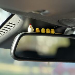 20Pcs Cute Mini Chicken Car Accessories Kawaii Car Dashboard Decorations, Funny Chick Rearview Mirror Accessories, Home Party Decorations Fairy Garden Landscape Decor