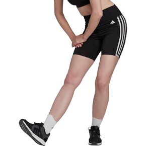adidas Women's Training Essentials 3 Stripes High Waisted Shorts, Pulse Blue, Large