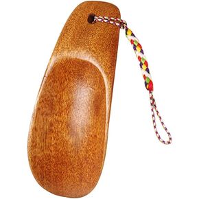 Portable Shoe Horn,Wooden Shoeshorn,Travel Shoe Horn with String, Small Pocket Shoehorn,Lazy Shoe Helper Shoe Horn,Shoes Aid Tool for The Elderly,Non Slip Shoe Lifter,Short Handle Shoe Horn