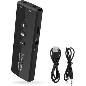 JXTZ Bluetooth 5.2 Transmitter Receiver, HiFi Bluetooth Audio Adapter with Display, Wireless Audio Adapter for Music Streaming Sound System, Headphones, TV, Support TF Card/RCA/3.5mm AUX Output