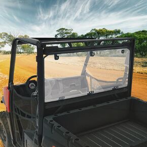 نافذة KEMIMOTO الخلفية متوافقة مع Ranger Midsize 570 500، 1/4 بوصة زجاج أمامي خلفي صلب UTV متوافق مع 2015-2023 Polaris Ranger Midsize 570/570 Crew/EV 2017-2023 Polaris Ranger Midsize 500 / ETX