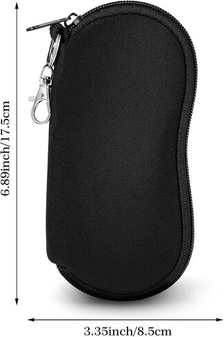 2 Pack Neoprene Eyeglass Case Soft Eyeglass Cases For Men Zipper Sunglasses Soft Case Portable Sunglasses Case With Clip Ultra Light Sunglasses Safety Pouch Sunglass Holder For Purse For Men Women in Saudi Arabia