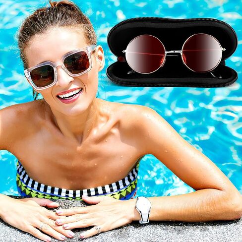 2 Pack Neoprene Eyeglass Case Soft Eyeglass Cases For Men Zipper Sunglasses Soft Case Portable Sunglasses Case With Clip Ultra Light Sunglasses Safety Pouch Sunglass Holder For Purse For Men Women in Saudi Arabia
