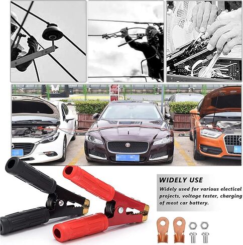 Jumper Cable Clamps Heavy Duty 1000A Battery Cable Clamps 16.5cm Jumper Cable Clamps Pure Copper, with Insulating Sheath for Cars,Trucks, Ships (1000A 2PCS) in Kuwait