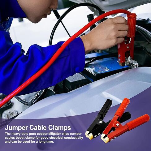 Jumper Cable Clamps Heavy Duty 1000A Battery Cable Clamps 16.5cm Jumper Cable Clamps Pure Copper, with Insulating Sheath for Cars,Trucks, Ships (1000A 2PCS) in Kuwait