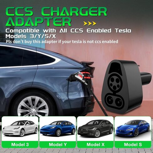 CCS Charger Adapter Compatible with Tesla Model 3,Y, S and X - for Tesla Owners Only - 250KW DC Fast Charging Applicable to All CCS1 Chargers in Kuwait