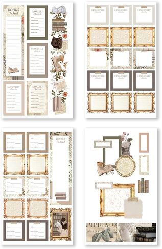 ملصقات مخططة من Rongrong Bookworm 3 موضوع للمخططين والتقويمات والمجلات - مثالية لمحبي الكتب - ملحقات سجل القصاصات - 24 صفحة in Kuwait