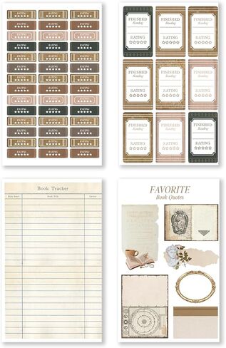 ملصقات مخططة من Rongrong Bookworm 3 موضوع للمخططين والتقويمات والمجلات - مثالية لمحبي الكتب - ملحقات سجل القصاصات - 24 صفحة in Kuwait