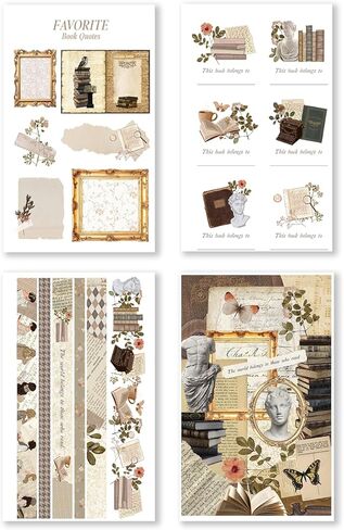 ملصقات مخططة من Rongrong Bookworm 3 موضوع للمخططين والتقويمات والمجلات - مثالية لمحبي الكتب - ملحقات سجل القصاصات - 24 صفحة in Kuwait