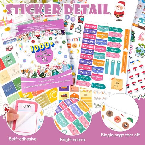 24 Sheets 1700 pcs Colorful Aesthetic Planner Stickers, to-do List Stickers for Adults Planner, Journal Stickers, Planner Accessories for Women, Daily Planners Stickers (Green) in Saudi Arabia