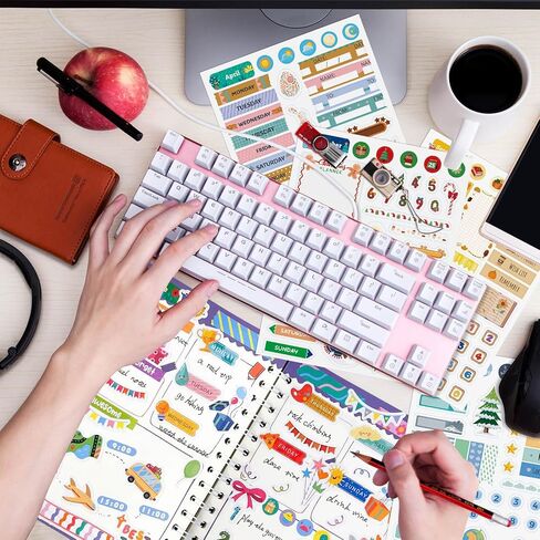24 Sheets 1700 pcs Colorful Aesthetic Planner Stickers, to-do List Stickers for Adults Planner, Journal Stickers, Planner Accessories for Women, Daily Planners Stickers (Green) in Saudi Arabia