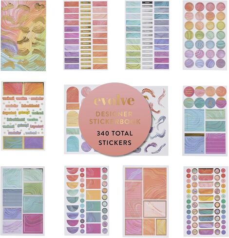 Erin Condren Classic Sticker Book in Evolve - Decorate Your Paper Crafts, Label, Color Code Your Planner and Calendar With Beautiful Stickers in Saudi Arabia