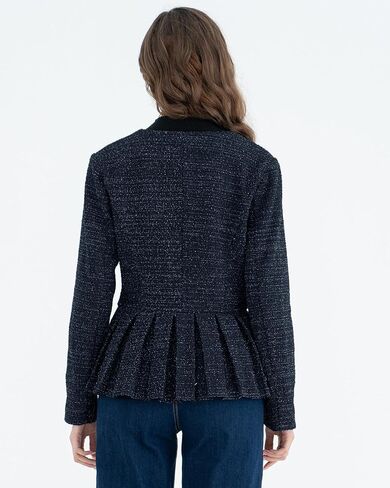 Belle Poque Jacket for Women Peplum Collarless Round Neck Button Down Ruffle Hem Jacket Casual Work Office Dressy Blazer Coat in Saudi Arabia