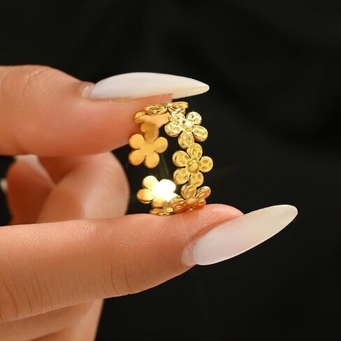 18K Gold Plated Adjustable Rings for Women Dainty Plant Flower Olive Leaf Wrap Ring Trendy Friendship Olive Branch Nature Inspired Jewelry in Saudi Arabia