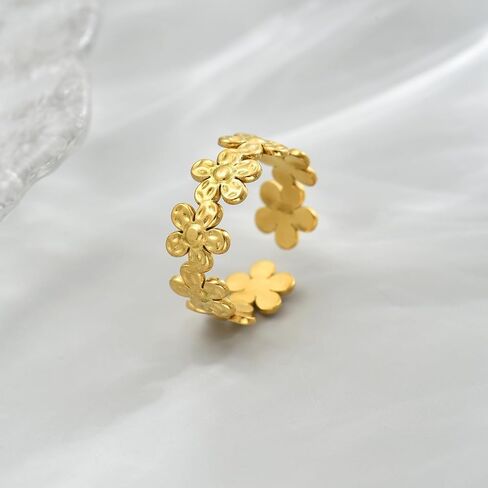 18K Gold Plated Adjustable Rings for Women Dainty Plant Flower Olive Leaf Wrap Ring Trendy Friendship Olive Branch Nature Inspired Jewelry in Saudi Arabia