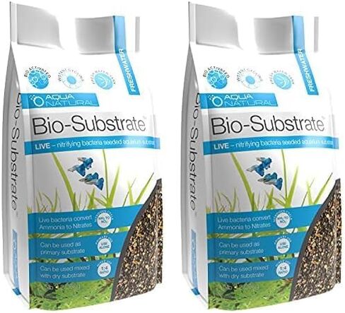 AquaNatural Midnight Pearl Bio-Substrate 5lb لأحواض السمك، بكتيريا نيتروفية حيوية نشطة ببذور الحصى 2-4 مم، بني، أسود، ذهبي، صغير (BIOFRESH003) in Kuwait