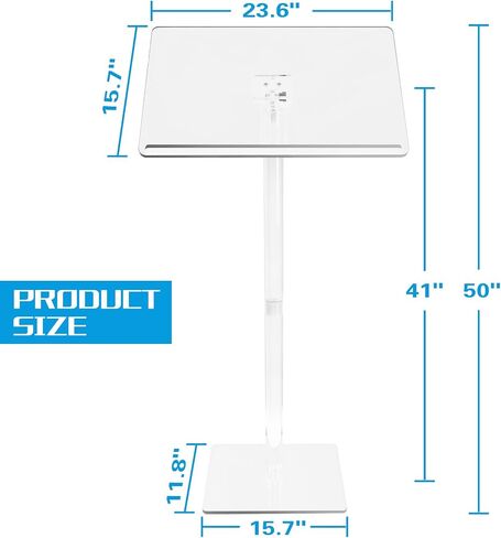 Acrylic Podium Stand, Angle Adjustable 44in Lecterns & Podiums for Churche Lectern, Concert Music Stand, Wedding Declaration, Office Meeting, Classroom Lecture, Laptop Computer Holder in Saudi Arabia