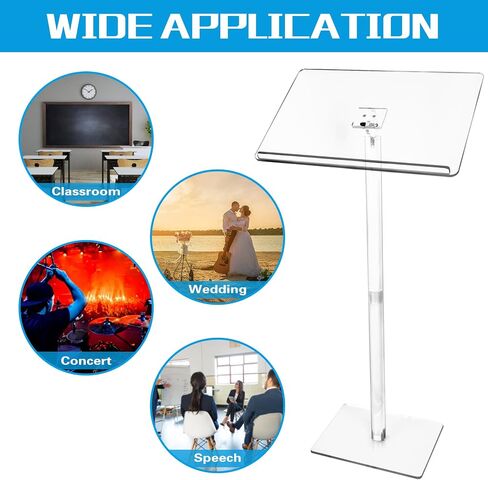 Acrylic Podium Stand, Angle Adjustable 44in Lecterns & Podiums for Churche Lectern, Concert Music Stand, Wedding Declaration, Office Meeting, Classroom Lecture, Laptop Computer Holder in Saudi Arabia