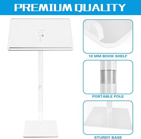 Acrylic Podium Stand, Angle Adjustable 44in Lecterns & Podiums for Churche Lectern, Concert Music Stand, Wedding Declaration, Office Meeting, Classroom Lecture, Laptop Computer Holder in Saudi Arabia