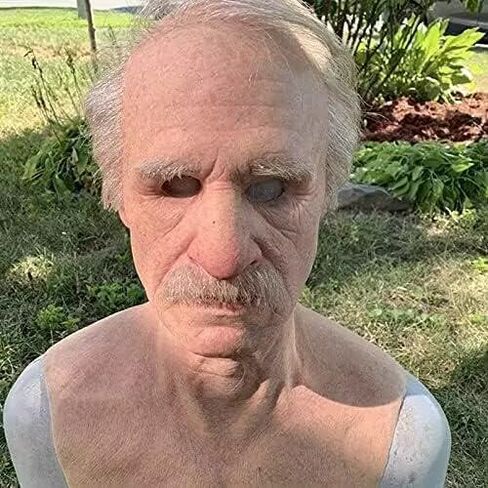 Demasko Halloween Realistic Old Man Wrinkle Full Head Mask Halloween Masquerade Party Props in Saudi Arabia