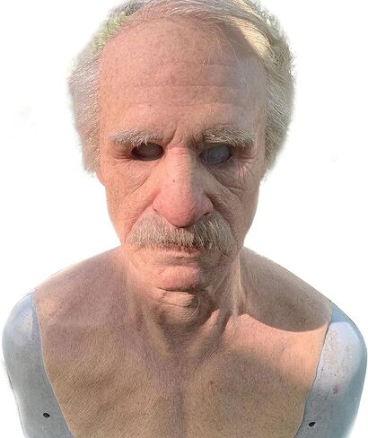Demasko Halloween Realistic Old Man Wrinkle Full Head Mask Halloween Masquerade Party Props in Saudi Arabia