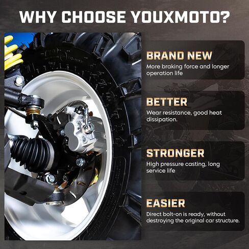 فرجار الفرامل الخلفي الأيسر/الأيمن من Youxmoto مع وسادات مناسبة لـ Polaris Sportsman 400 450 500 600 700 800 2003 2004 2005 2006 2007 2008 2009 2010 2011 2012 2013 2014؛ يناسب 1911075؛ 1910690 الفرجار الفرامل in Saudi Arabia
