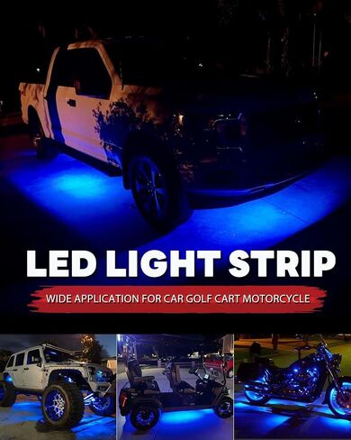 12V Led Light Strip 12.7" Waterproof Blue Led Light Strips for Car Golf Cart Motorcycles Truck Boat Led Strip Lights,Pack of 4 in Saudi Arabia