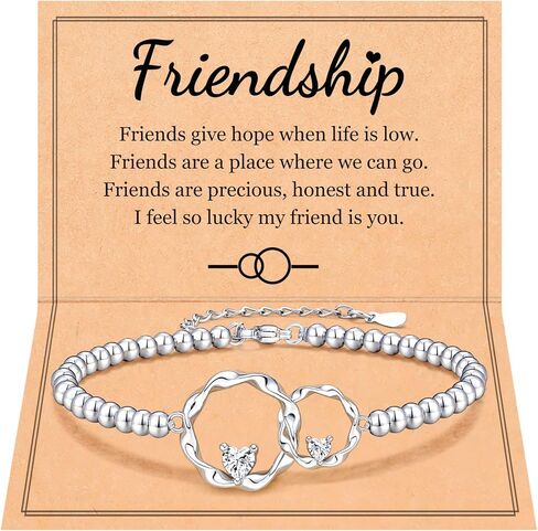 Interlocking 2 Circles Bracelet for Sister Best Friends Birthday Christmas Valentines Day Gifts for Women in Saudi Arabia